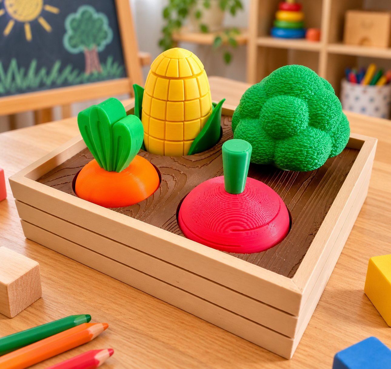 Minha Hortinha 3D – Brinquedo Educativo Sensorial Infantil